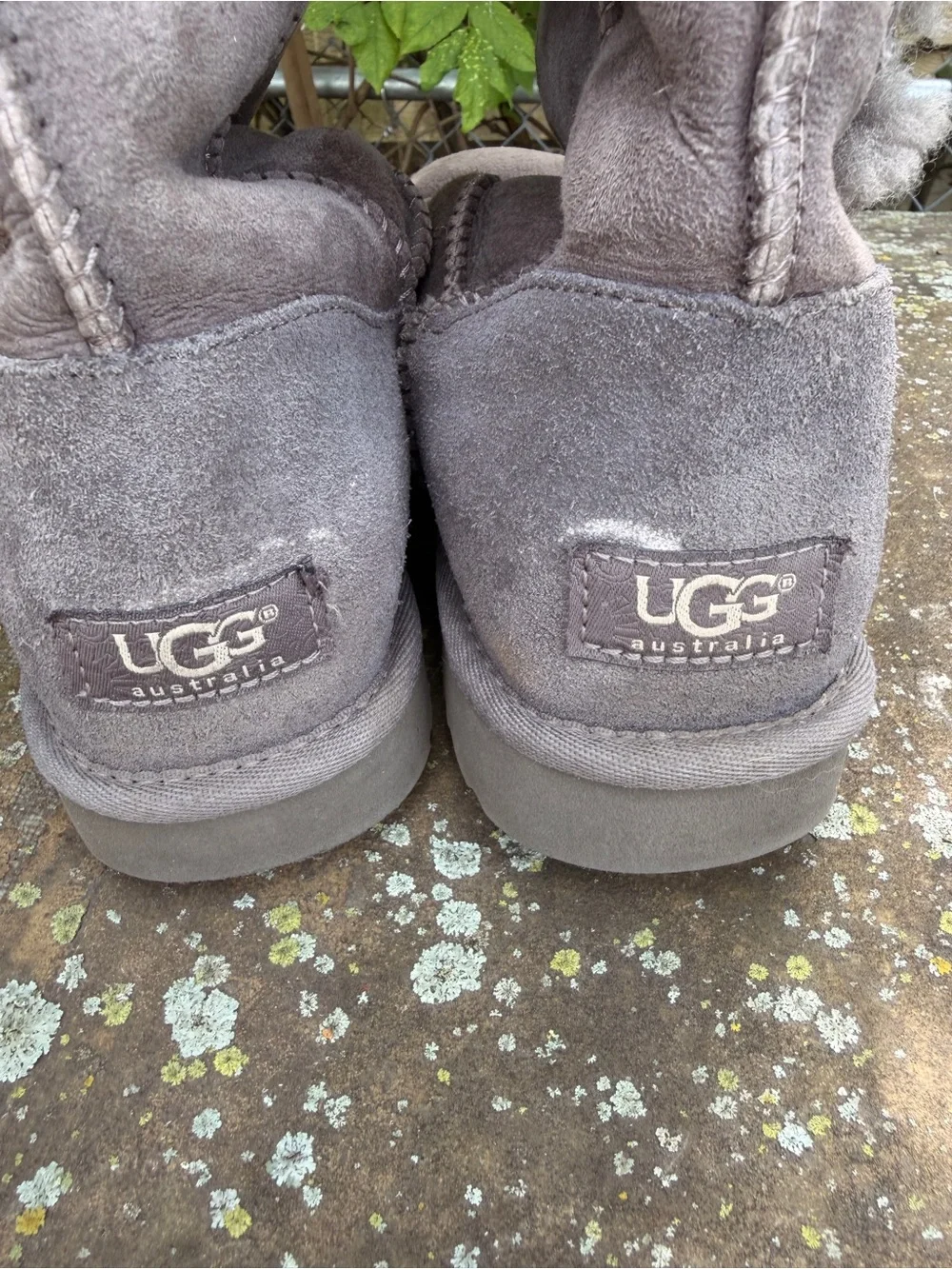 UGG Tall Button-Accent Suede Boots - Gray